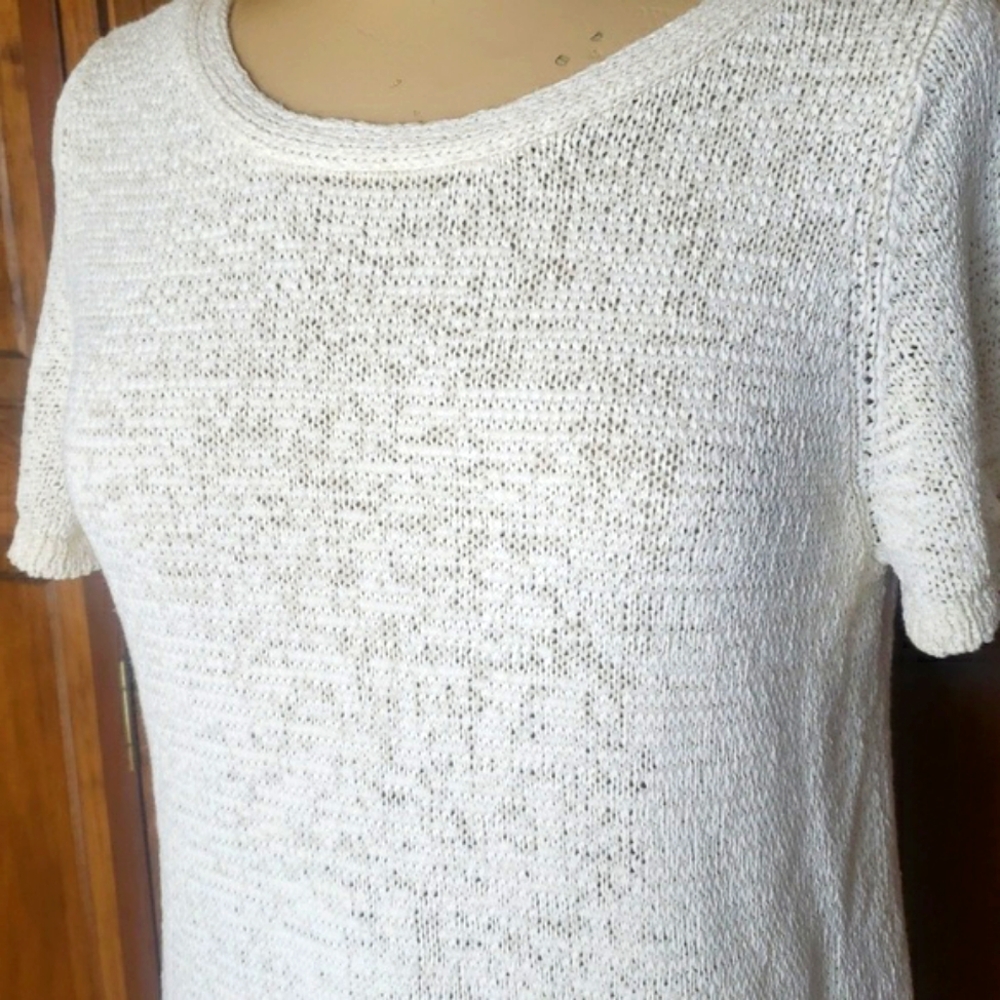 Eileen Fisher Short Sleeve Textured Sweater Sz XL